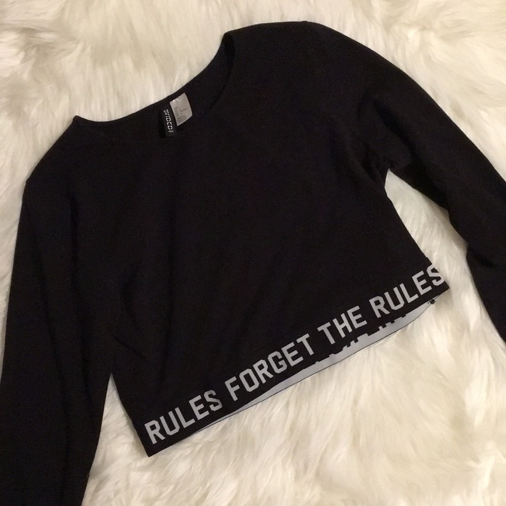 “Forget the Rules” Long Sleeve Crop Top